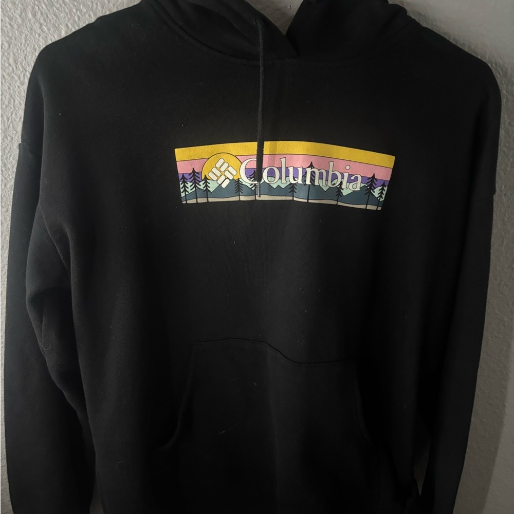 Columbia Black Hoodie with Colorful Logo